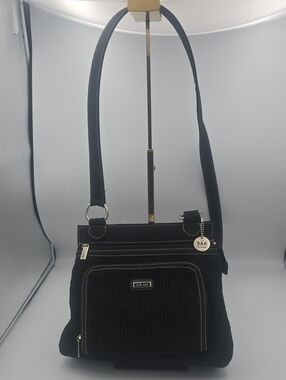The Sak Black & Silver Hardware Crossbody Bag W Contrast Stitching/Charm (EUC)🖤